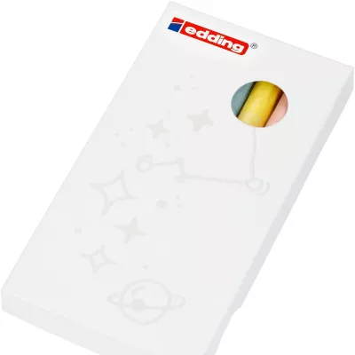 Textmarker-Set, Pastellfarben, Gelb, Rosa, Weltraummotiv