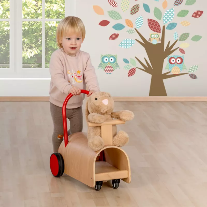 Wagen, Kleinkindspielzeug, Holzwagen, Teddy, Rollwagen