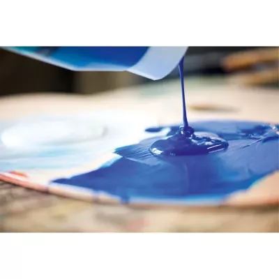 Farbklecks, Blau, Acrylfarbe, Pinselspur, Malerei