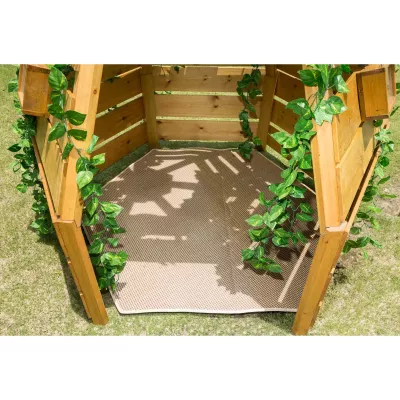 Holzrahmen, Gartenpavillon, Kletterpflanzen, Gartenbodenmatte, Holzkonstruktion