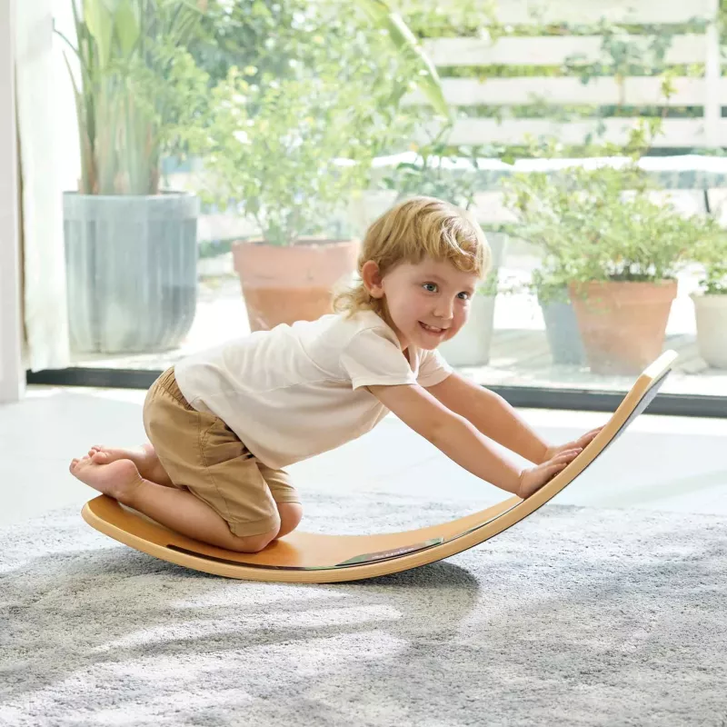 Holzspielzeug, Korb/Balancebrett, Kinder, Naturholz, Spielzeug