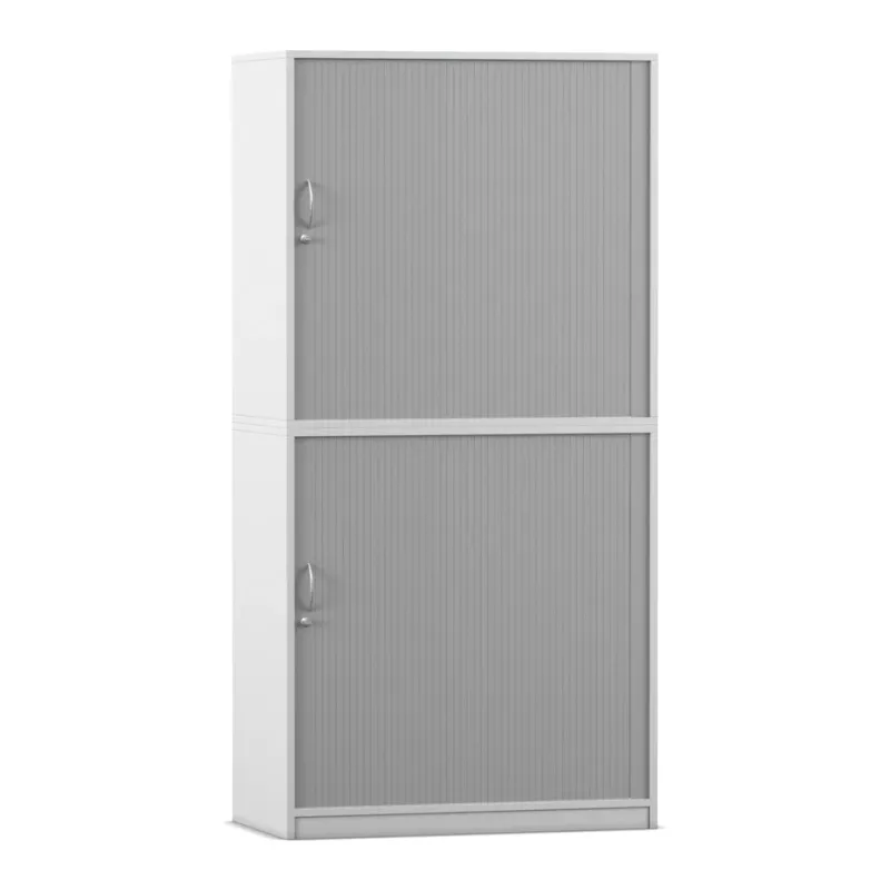 Schrank, Stahlkorpus, Schiebetür, Doppelspindel, grau