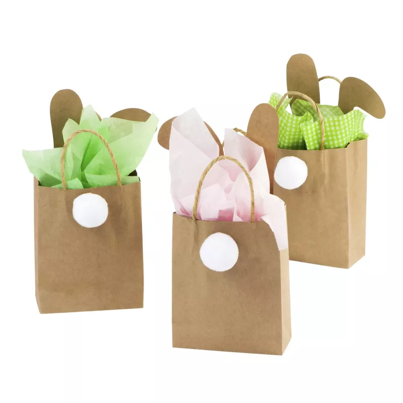 Paket Tasche, Papiertüte, Geschenkverpackung, Juteband Henkel, Pompon-Decke?