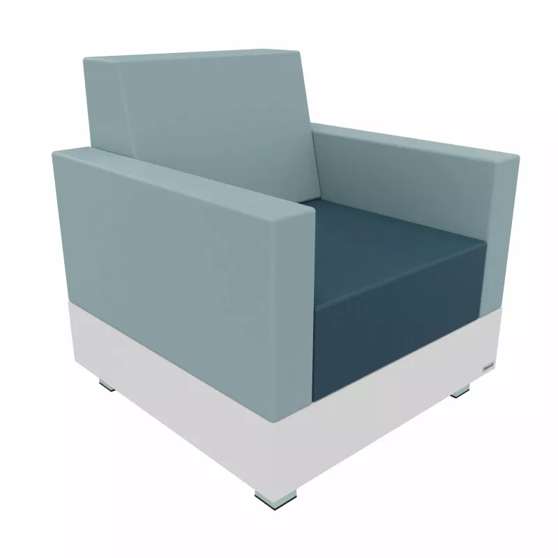 Sessel, Sessel zum Lounge, Blau, Couchtischstuhl?, rechteckige Basis