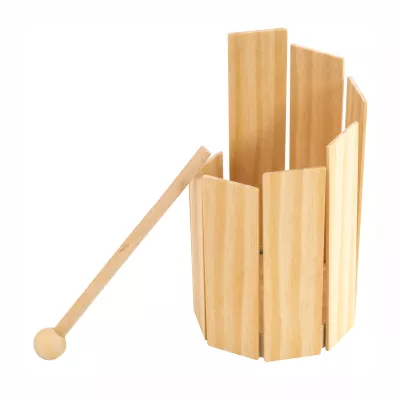 Holzkugel, Holzschüssel, Kochlöffel, Holzstab, Holzgefäß