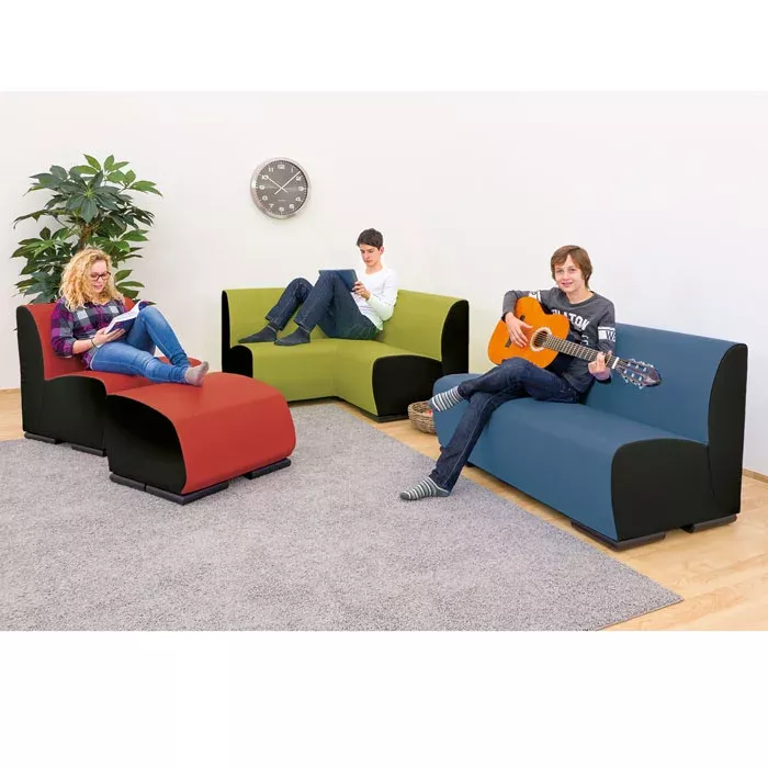 Sessel, Pouf, Rundsofa, Grau, Blau, Grün, Musterlos