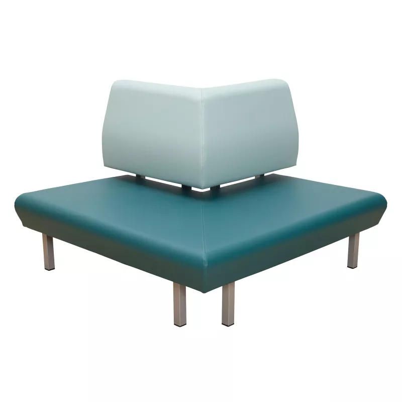 sofa, ottoman, sectional, teal, vinyl