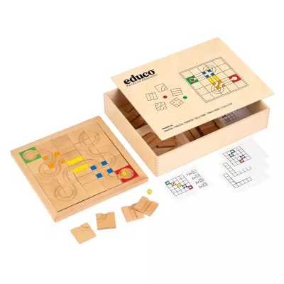 Holzspielzeug, Logikspiel, Puzzlespiel, Holzbausteine, Spielkarten