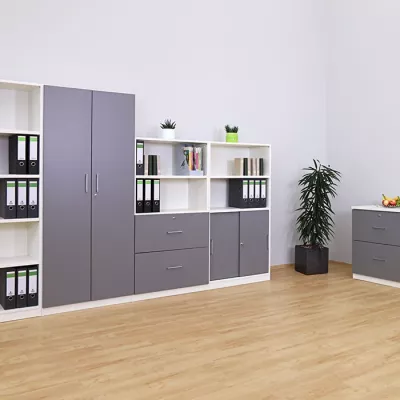 Büroeinrichtung, Aufbewahrungsschrank, Schubladen-Unit, Bücherregal, Pflege-/Pflanzen-Deko