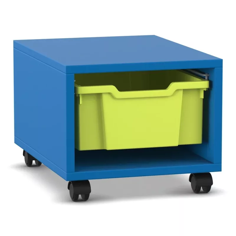 rollcontainer, storage cart, mobile cabinet, blue cabinet, green bin