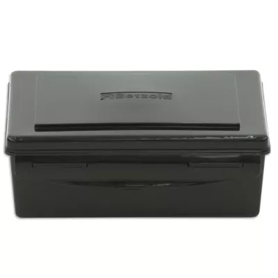 Box, Klebezettelbox, schwarz, Kunststoff, kompakt