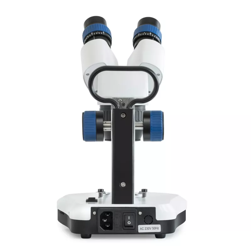 Stereomikroskop, Binokularmikroskop, Vergrößerungsviel, Blue knobs, Stativ