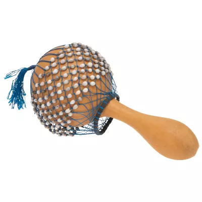 Percussion, Maraca, Instrument, Holzgriff, Perlennetz