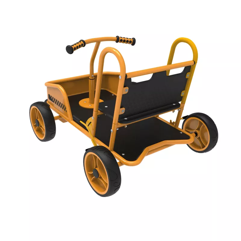 Gartenwagen, Vier-Rad, Kinderwagen, Sitzbank, orange