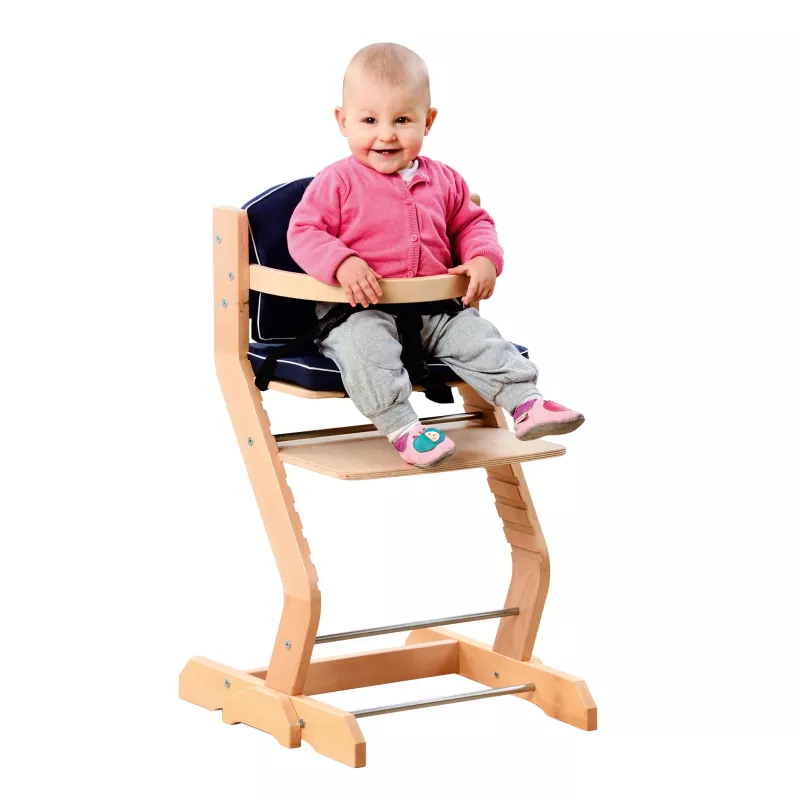 Babystuhl, Hochstuhl, Holz, Sitzverkleinerer, Gurtung