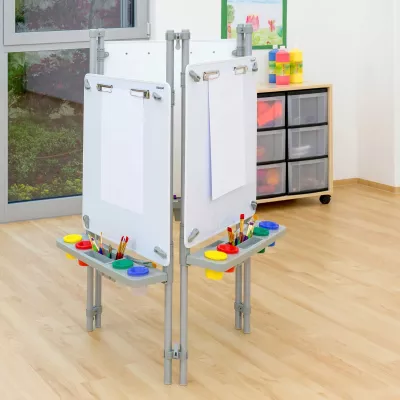kinder-easel, künstler-atelier, maltisch, zeichnungstafel, malutensilien