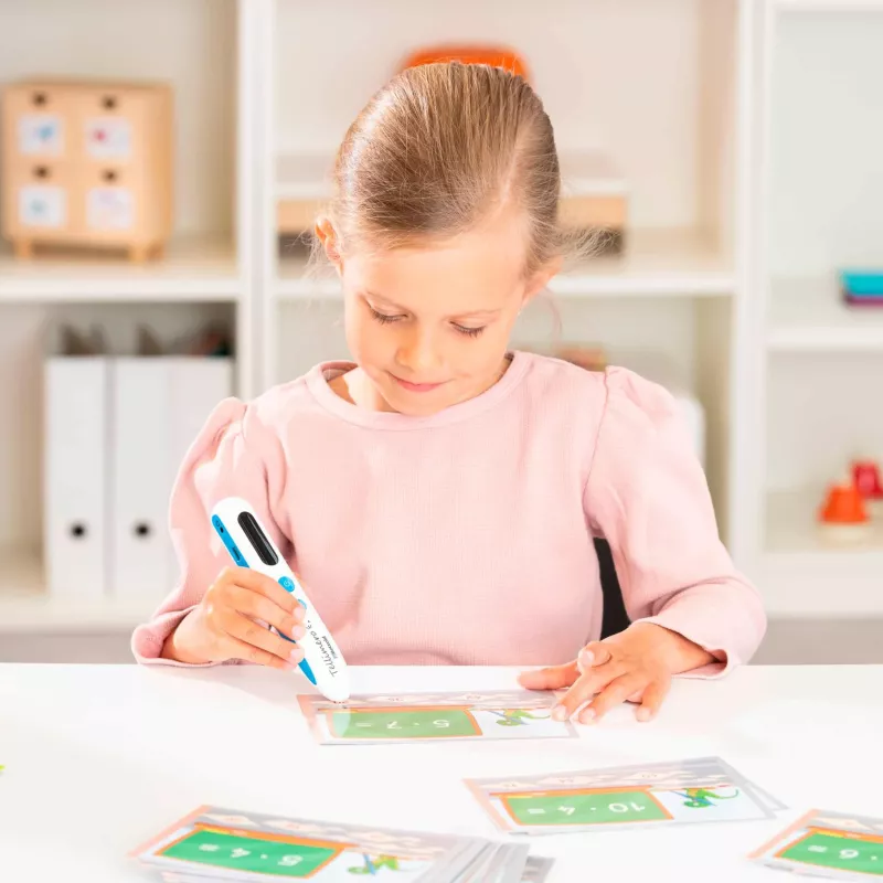 Lernstift, interaktiver Stift, Lernkarten, Kinder, weiß-türkis