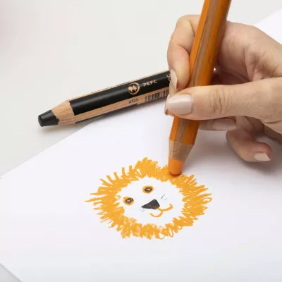 Buntstift, Skizzenpapier, Tierzeichnung, orangener Stift, Kunstwerk