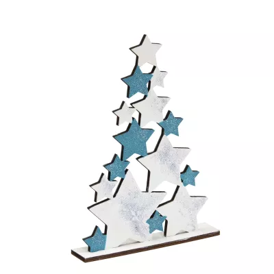 Sterne, Sternenbaum, Dekorative Skulptur, Blau-Weiß, Weihnachtsdekoration