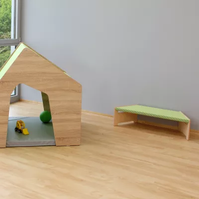 Holz-Spielhaus, Kinder-Spielhaus, Kletter-/Rutsch-Spiel, Spielzeughaus, Kinderzimmer-Dekor
