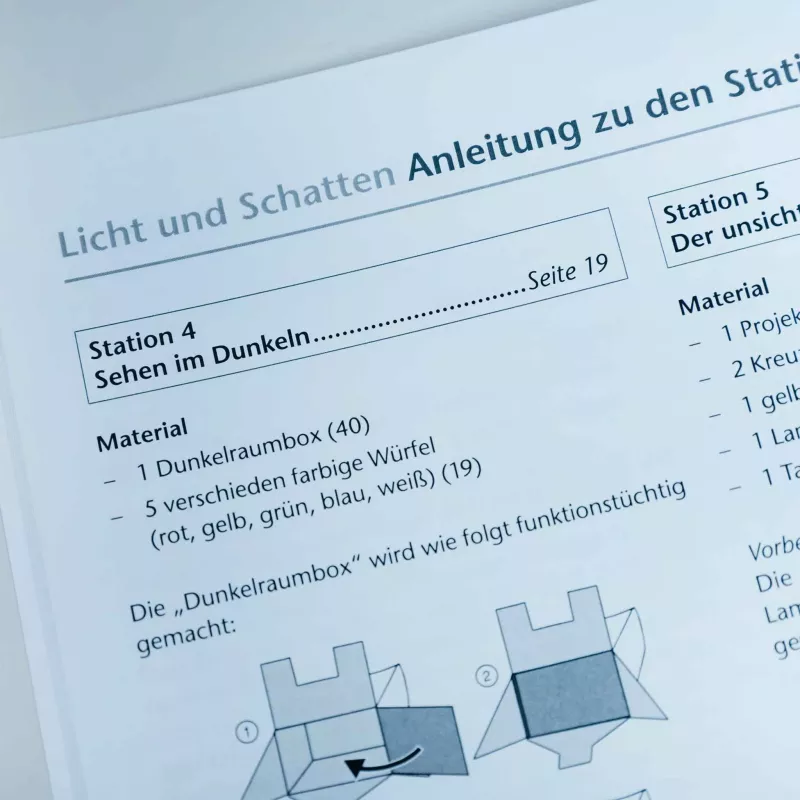 Anleitung, Licht Projekt, Materialien, Würfel, Dunkelbox