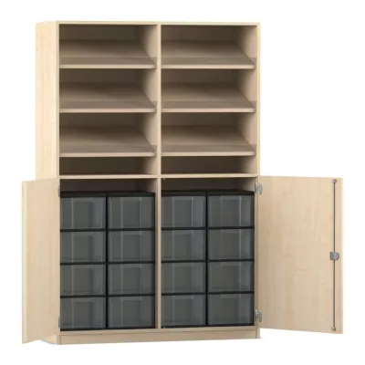 Flexeo® Schrank mit Schrägablagen und Mittelwand, 190 x 126,4 cm