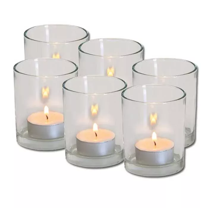 LED-Kerzen, Votivkerzen, Glasbehälter, Kleine Kerzen, Kerzen-Set