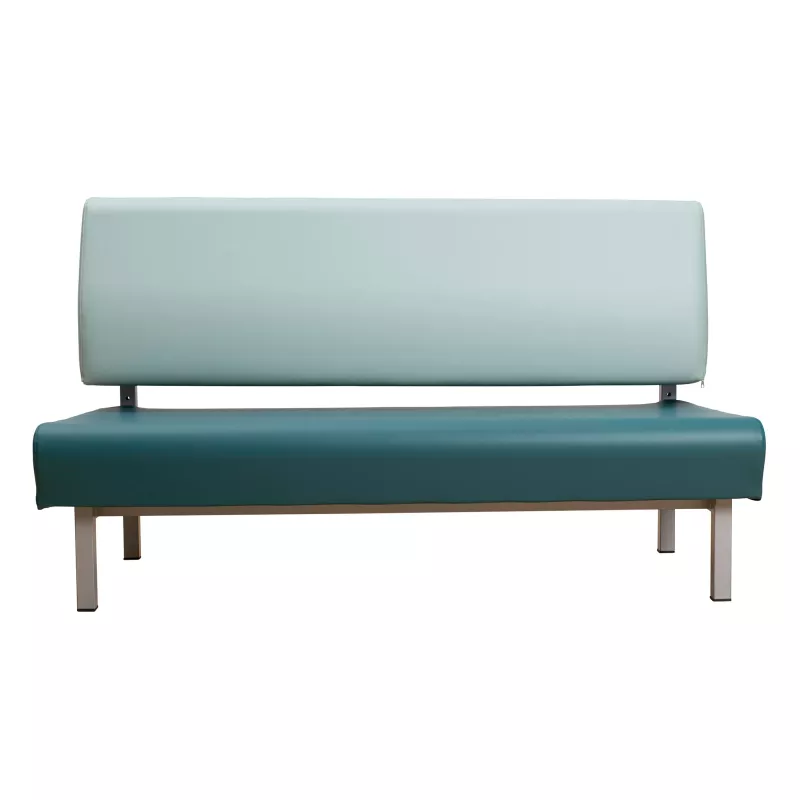Sofa, Zweisitzer, Leder, Glatt, Mintgrün