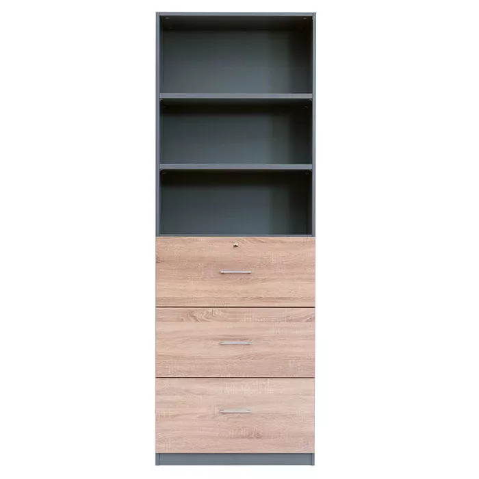 Highboard, Schrank, Schubladen, offene Regale, Holz veneer