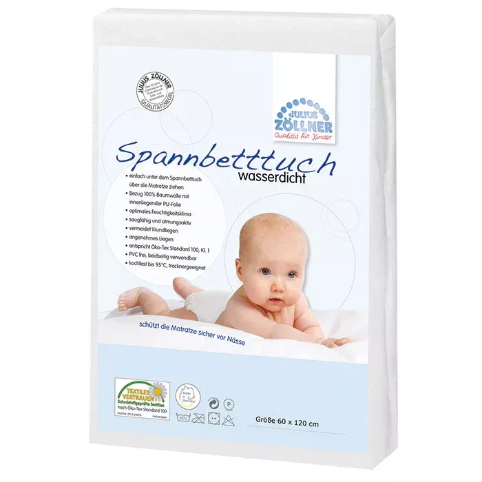 Spannbettuch, Wasserdicht, Baumwolle, Matratzenbezug, Baby