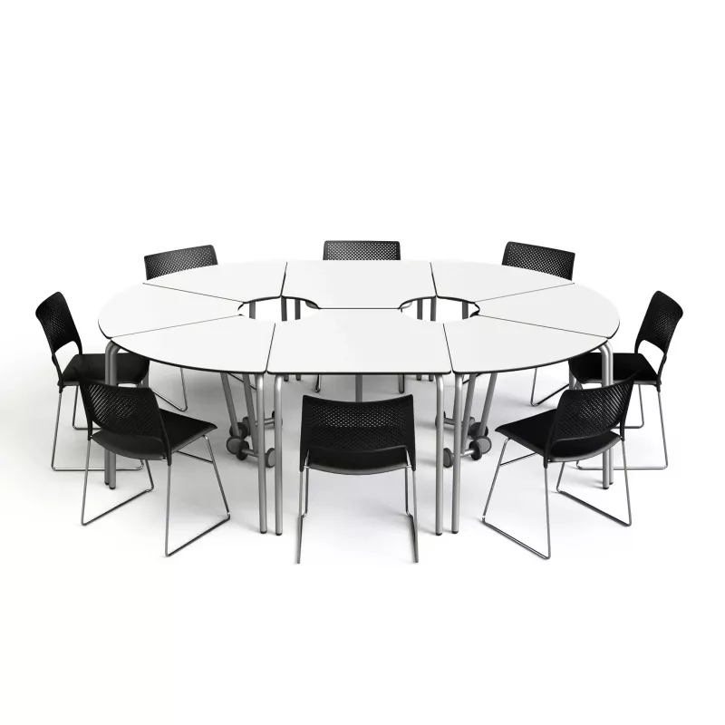 runder-tisch, modular, konferenztisch, weiß, schwarze-stühle