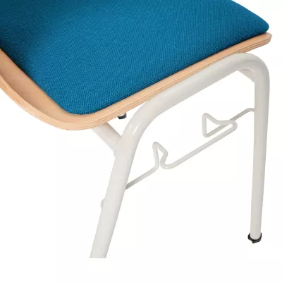 stuhl, stuhlbeine, sitzfläche, blau, stahlrahmen