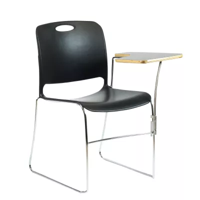 Schulstuhl, Schreibtischstuhl, Stoel mit Aufsatz, Schwarz, Metallgestell