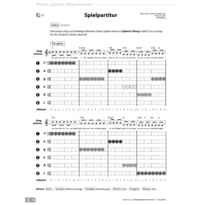 notenblatt, spielpartitur, notenstifte, schülernoten, strophen