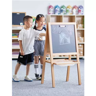 Kinder-Lernboard, Steh-Board, Schiefertafel, Kreideboard, Holzständer