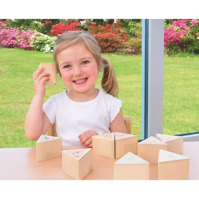 Holzblöcke, Blockset, Kinder Spielzeug, pädagogisches Spielzeug, Dreiecksblöcke