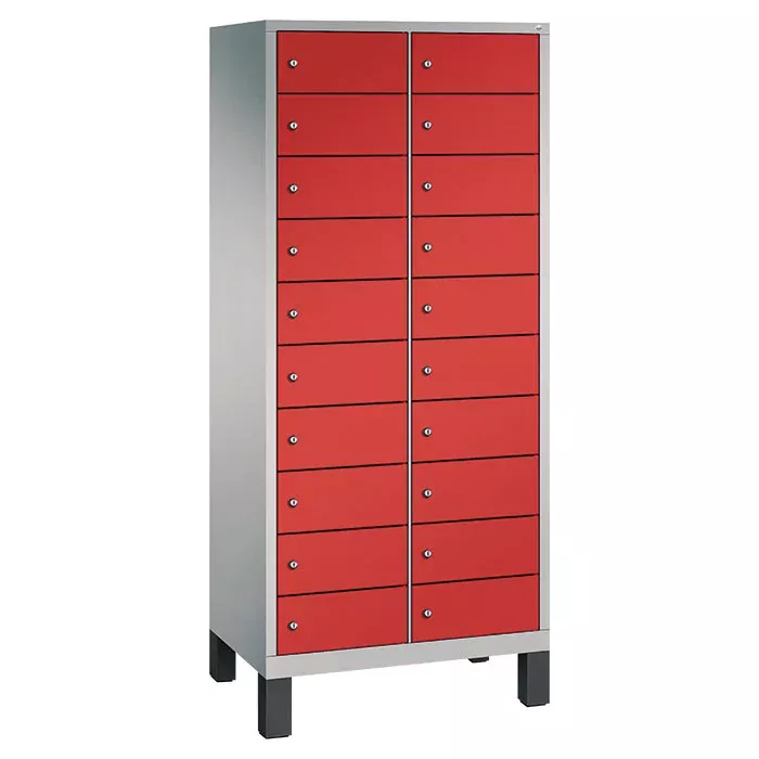 Schließfach, Schuhschrank, Metall, Rot, Stahlständer