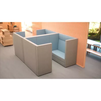 Sitzecke, Sofa-Cocktail, Sesselgruppe, Grau, Stoffbezug
