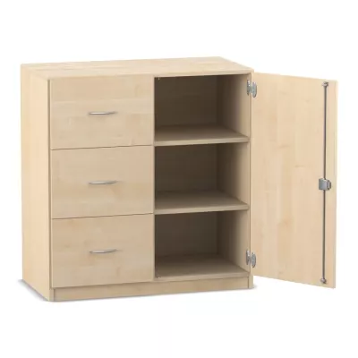 Küchenschrank, Schubladen, Offene Regalböden, Holzlook, Geräumig