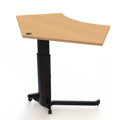 Stehtisch, Schreibtischhöhe, Tischplatte Holz, Rollständer, Verstellbarer Tisch
