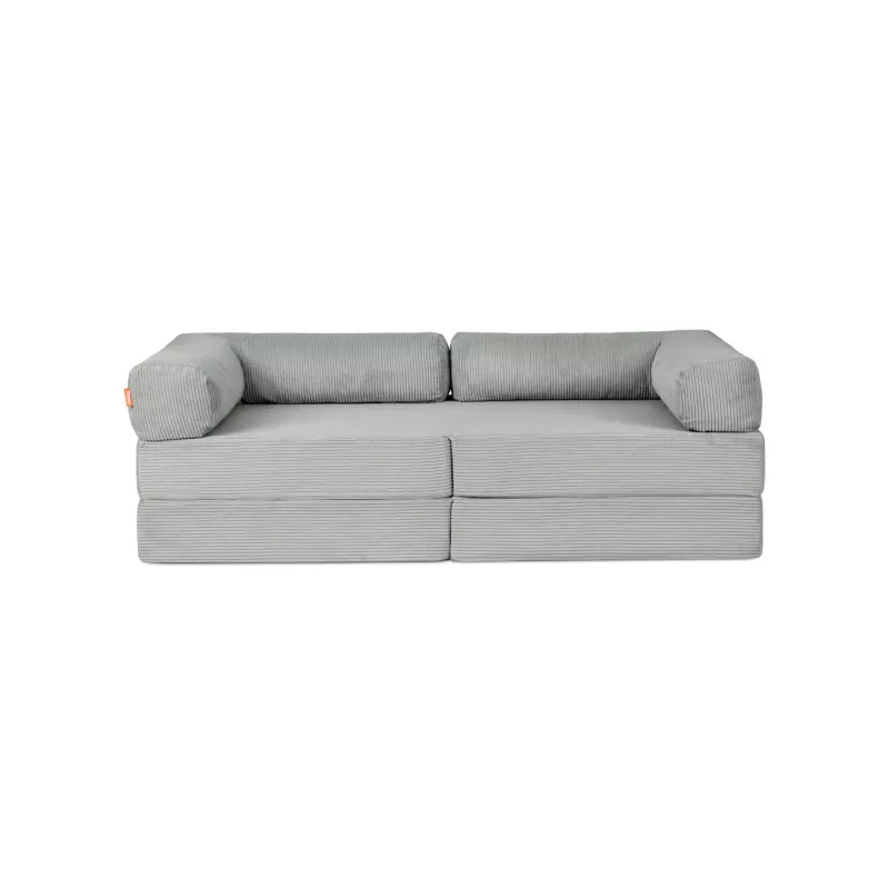Sofa, Couch, Grau, Stoff, Kordel-Armlehne