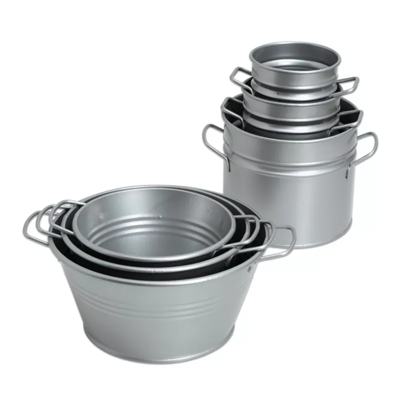 Eimer, Bucket, Metall, Edelstahl, Satz