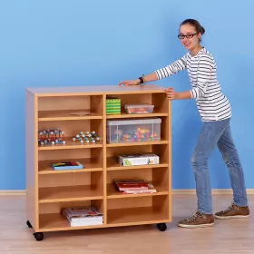 Klassenregal, 98 x 40,8 x 94,1 cm, mit 10 Fächern