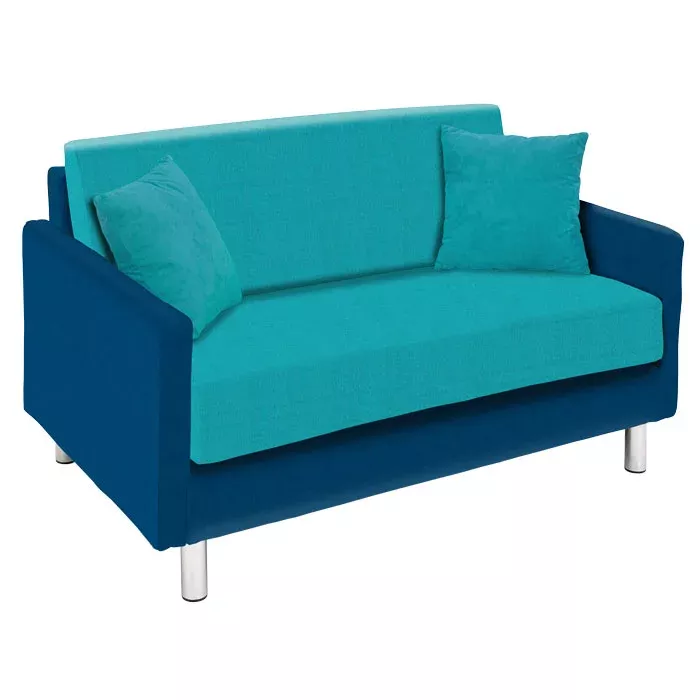 Sofa, Couch, Zweisitzer, Polyester, Blau