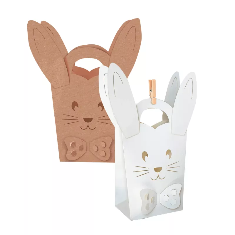 Osterhase, Geschenkverpackung, Papierhänger, Maskenartige Ohren, Wellpappe-Bonbonform
