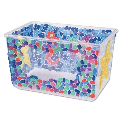 Mosaic, Töpfertrog, Kunstprojekt, Bunte Steinchen, Transparentbehälter