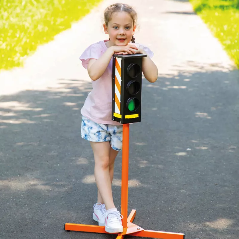 Kind, Mädchen, Verkehrsignal, Übungsampel, Spielständer
