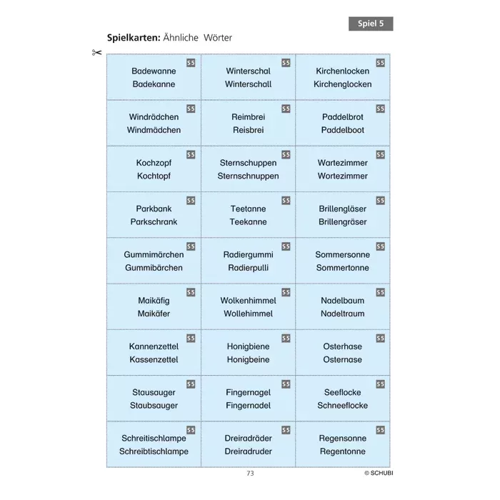 Badewanne, Badekappe, Winterbekleidung?, Wortkarten?, Schibubel