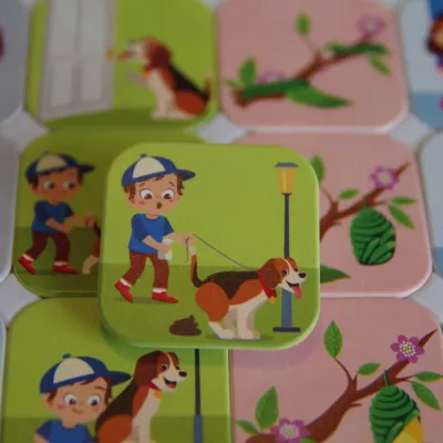 kindergarten, puzzle, hund, hundehort, leash