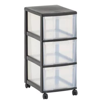 Aufbewahrungsbox, Aufbewahrungsschrank, rollbarer Schubladenschrank, Kunststoffschublade, 3-stufiger Drawer
